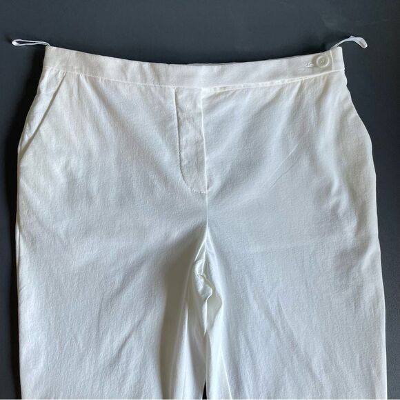 Prada Italy Ivory Cotton Elastane Blend Tab Capri Pants Quiet Luxury IT 38 US 4 - Picture 7 of 14